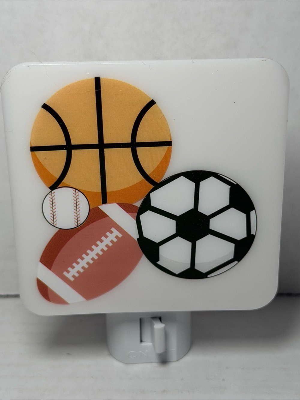 Sports Soccer Basketball Football Wall Plug In Nightlight Kids Lamp